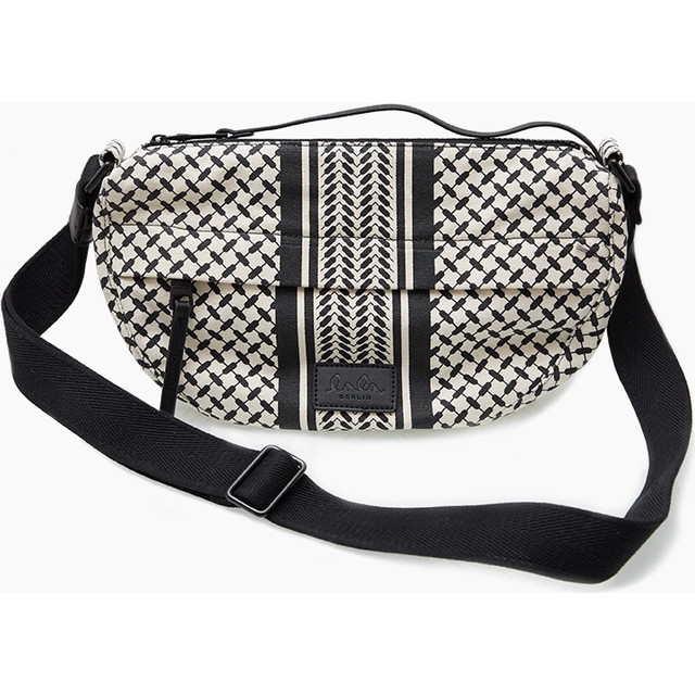 Lala Crossbody Melly canvas bag heritage stripe med sort print
