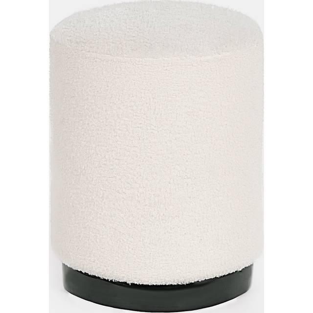 Boucle Fleece Stool Foot Rest Cushioned Modern Home Bedroom Vanity Seat Chair - Cream - One Size