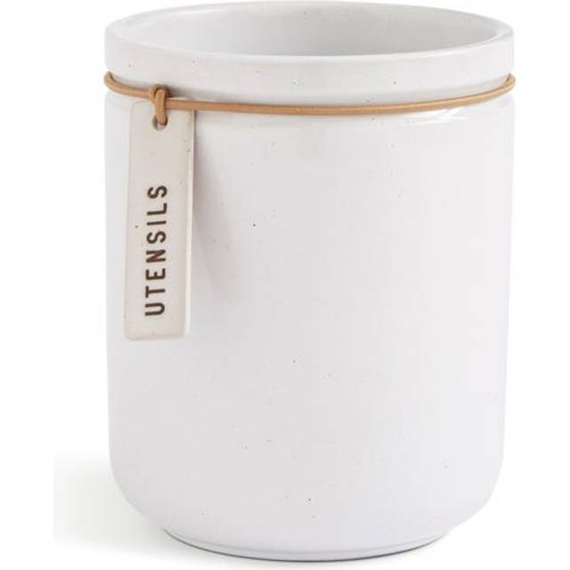 Elements Cream Speckled Hang Tag Utensil Pot