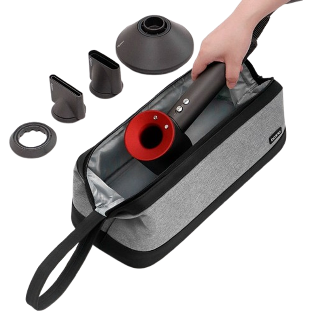 Dyson hårtork fodral skydd hårtork förvaringsväska bärbar resväska dammtät förvaringsväska arrangör för dyson hårtork - silver--