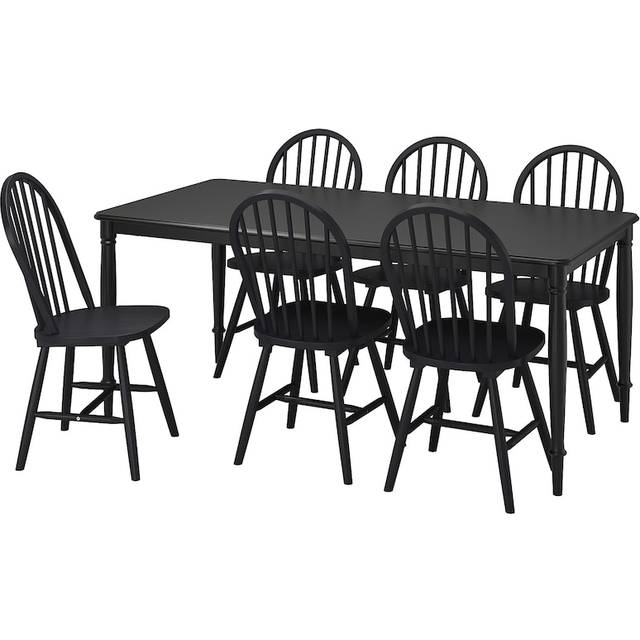 DANDERYD / SKOGSTA bord och 6 stolar, svart/svart, 180 cm