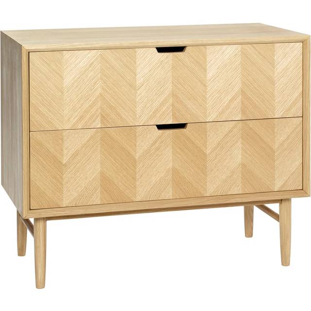 Hübsch Herringbone chest of drawers with compartments Oak