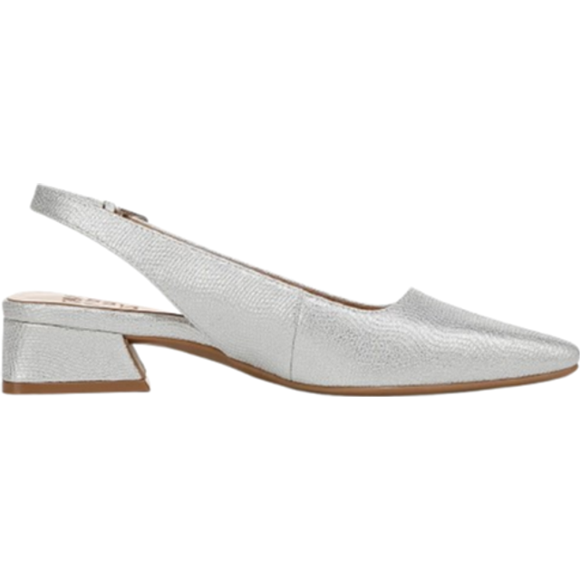 Naturalizer Ginger Slingback Shoes, Silver Faux Leather, 10.0M Block Heels, Strap