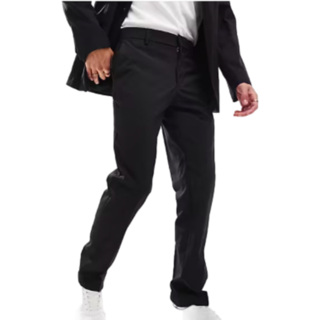 ASOS DESIGN - Svarta kostymbyxor med smal passform-Svart/a