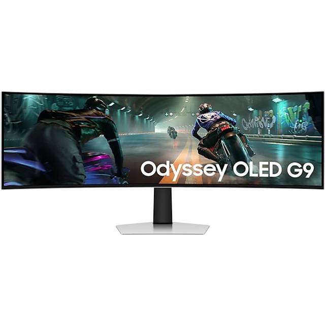 Samsung Odyssey OLED G9 LS49DG912SUXXU Dual QHD Curved Ultrawide Gaming Monitor, 49”, Silver