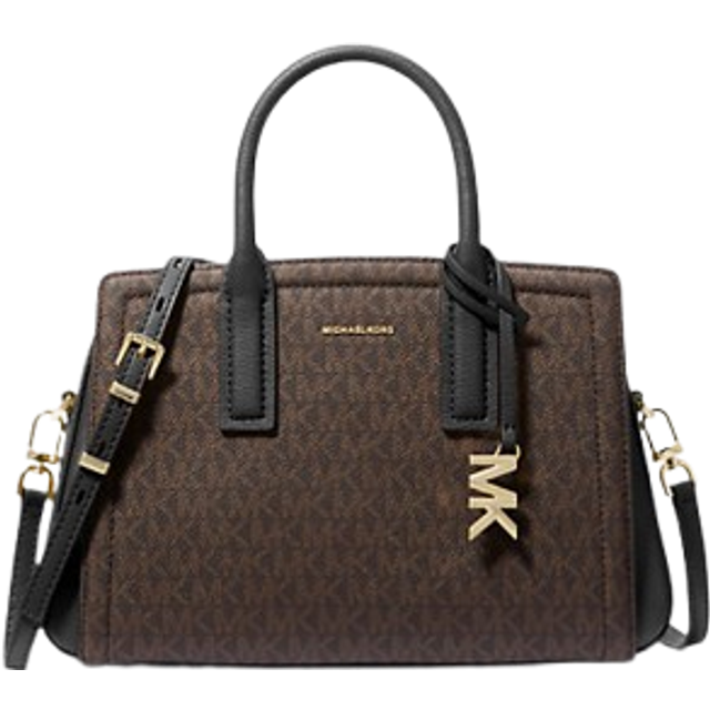 MK Laila Small Signature Logo Satchel - Brown - Michael Kors - ONE SIZE