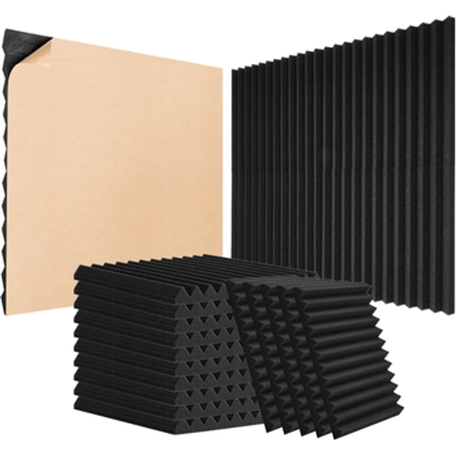 VEVOR akustiska skumpaneler 48-pack 12 x 12 x 1 i lim för väggtak