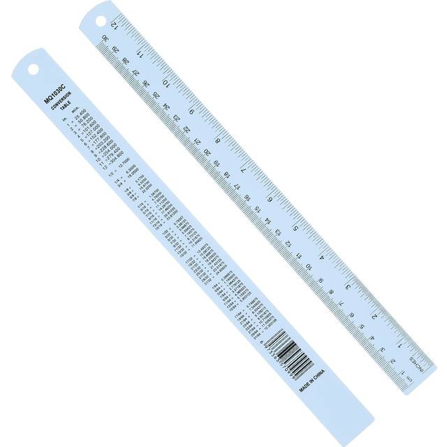 30cm/12 Metal Ruler, 2 Pack Aluminum Alloy Straight Edge Ruler, Blue