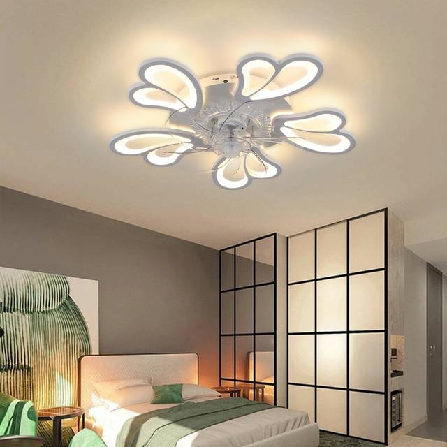 63cm 5-Blade LED Dimmable Ceiling Fan with Light and Remote Control - Clear (40cm)