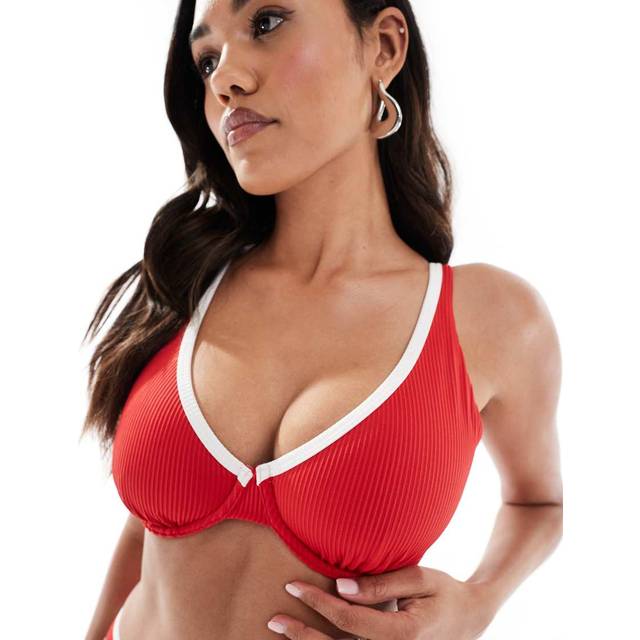 Curvy High Apex Ribbed Underwire Bikini Top