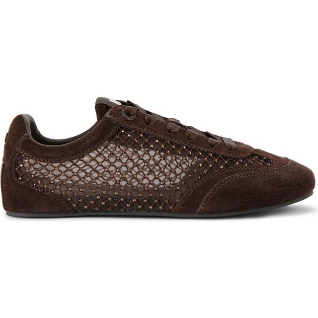 Kg Kurt Geiger Listen Sneaker Brown Suede Crystal Sneaker