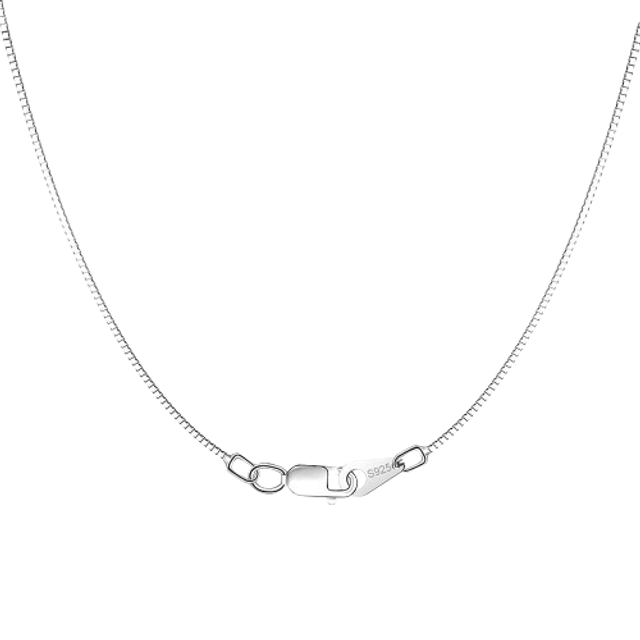 Jewlpire 925 Sterling Silver Chain for Women Girls 0.8mm Box Chain Lobster Claw Clasp - Italian Necklace Chain - Super Thin & Strong - Friendly Price