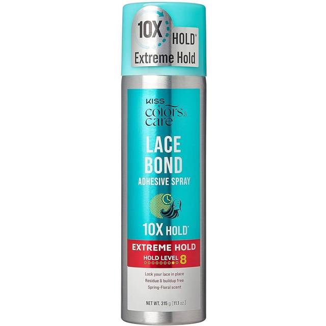 KISS Colors & Care Lace Bond Adhesive Spray Extreme Hold 11.1 oz. - Adhesive for Lace Frontals  Sweat Proof  Water-Resistant  Fast Drying  Effici