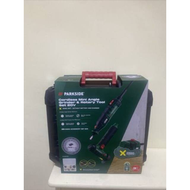 Parkside 20v cordless 2in1 mini angle grinder & rotary tool set