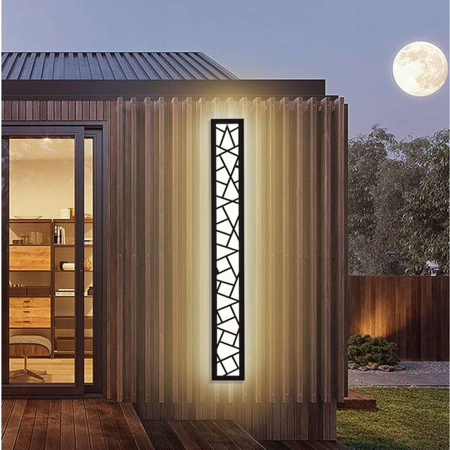 Matte Black 100cm H Outdoor Sconce (100cm H X 12cm W X 5cm D)