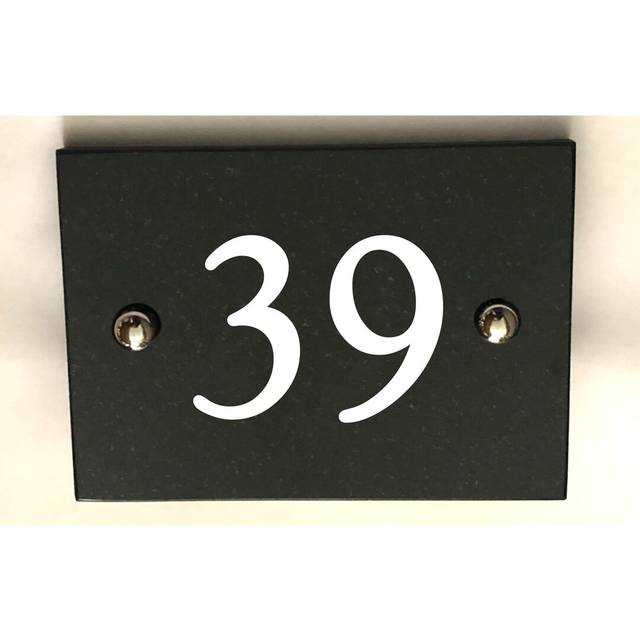 Brumby 10Cm H Stone House Number - Black (10cm H X 14cm W X 1cm D)