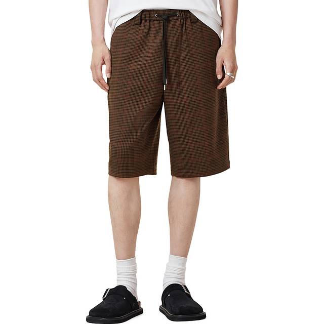 AllSaints Newell Check Chino Shorts, Mid Brown