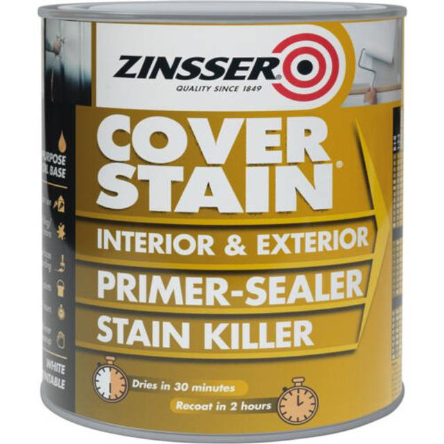 1lt solvent oil based zinsser cover stain primer & sealer white