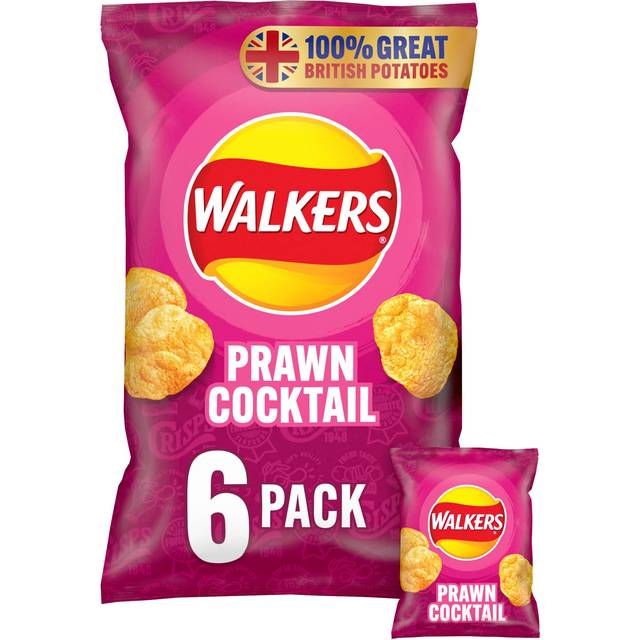 Walkers Prawn Cocktail Multipack Crisps 6 x 25g