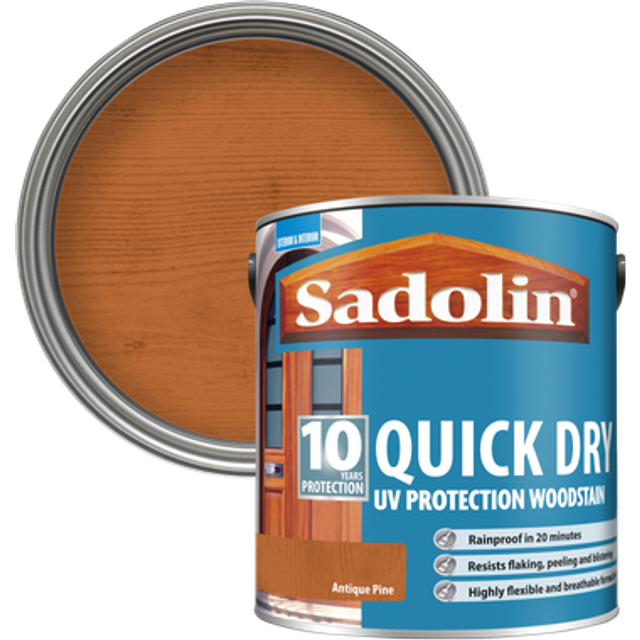 Sadolin Quick Dry 10 Year Antique Pine Woodstain 2.5L - Brown