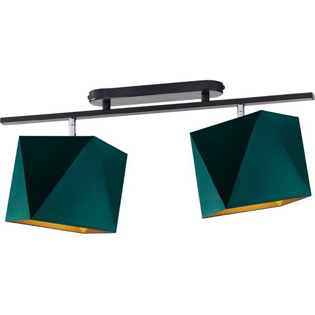 Glasser 2-Light Kitchen Island Square Pendant - Green (27cm H X 60cm W X 60cm D)