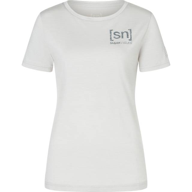 super.natural - Women's Logo Lines Bio Jersey Tee - Merino shirt size XS, white