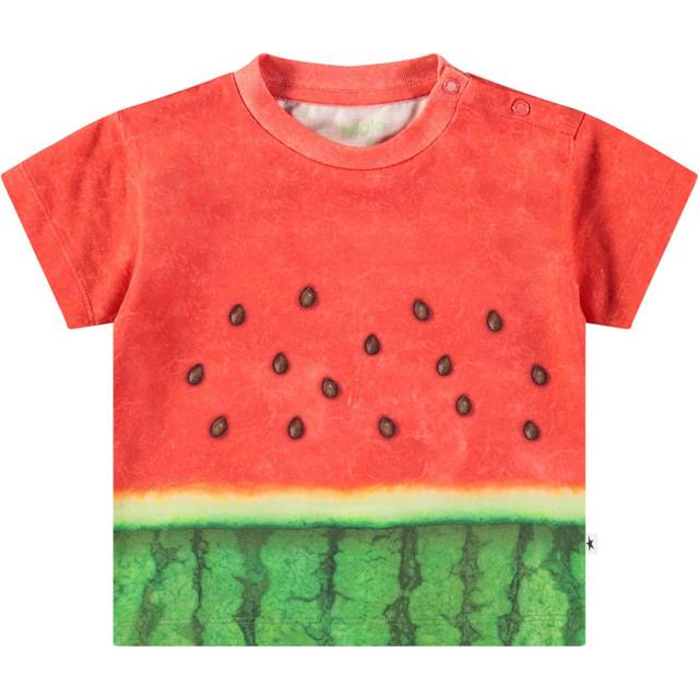 Molo Red Cotton Watermelon T-Shirt - 6 month