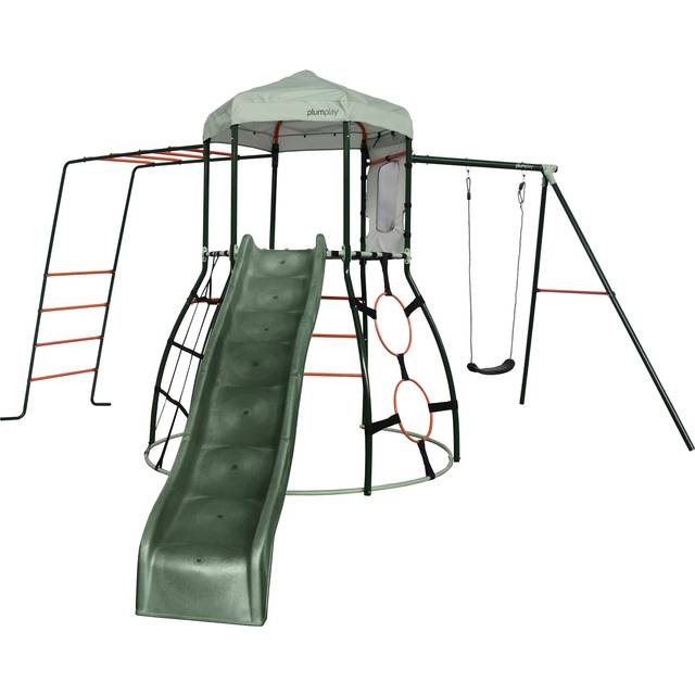 Plum Metal Climbing Dome with Slide, Monkey Bars & Swing Arm, Multi