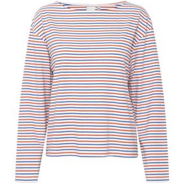 Women's long-sleeved boat-neck T-shirt Ichi Mira - Blanc