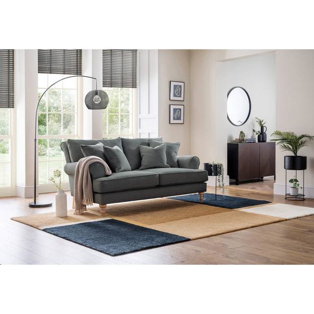 Adama Small Sofa Faro Aqua - Dark Gray (78cm H X 175cm W X 110cm D)