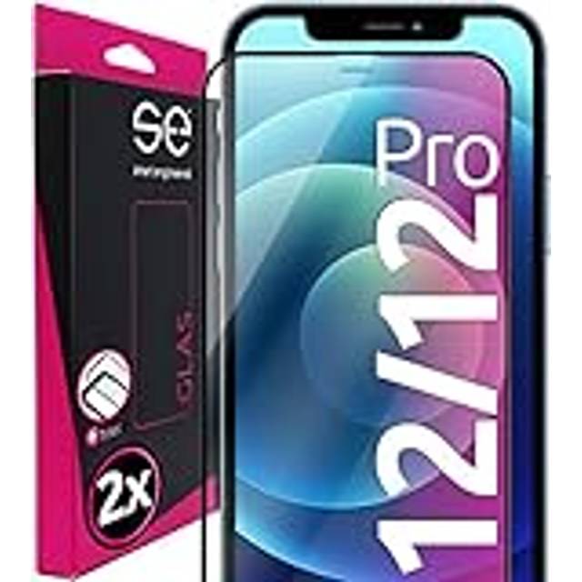 3D Skyddsglas - Skärmskydd för Apple iPhone 12/12 Pro [2 st | smart engineered] Screenprotector 9H, full täckning, perfekta utskärningar