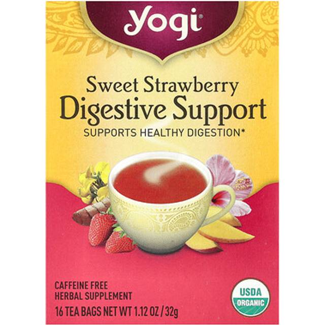 Yogi Tea Digestive Support Organic Sweet Strawberry 16 Tea Bags