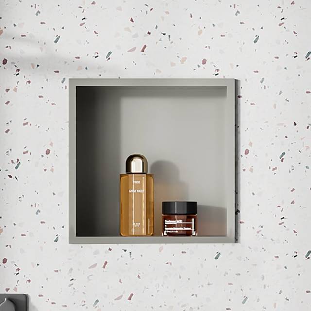 Pevzner Stainless Steel Shower Niche, Recessed Shower Niche Wall Mounted, 5colors shower shelf 30 x 30cm - Light Gray (30.5cm H X 30.5cm W X 10cm D)