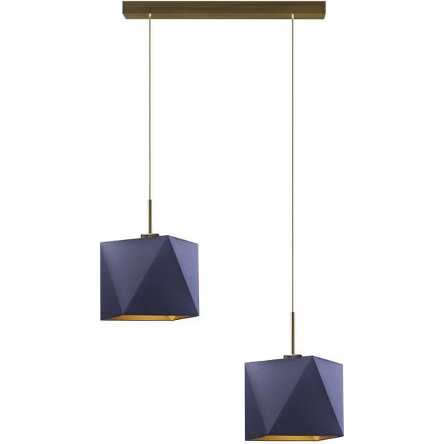 Robby 2-Light Kitchen Island Square Pendant - Brushed Bronze (120cm H X 40cm W X 40cm D)