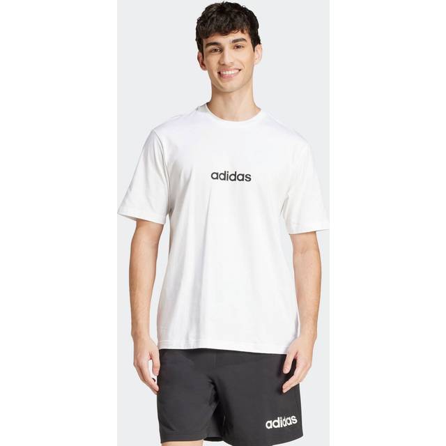 adidas Sportswear Mens Essentials Linear Single Jersey T-Shirt - White, White/Black, Size 2Xl, Men - 2XL