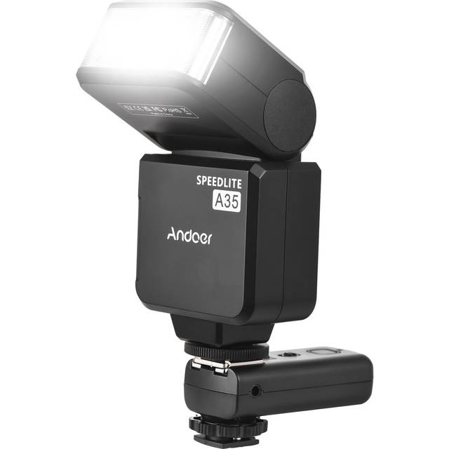 Andoer A35 Universal On-Camera Flash Electronic Speedlite with Universal Hot Shoe GN32 Wireless black