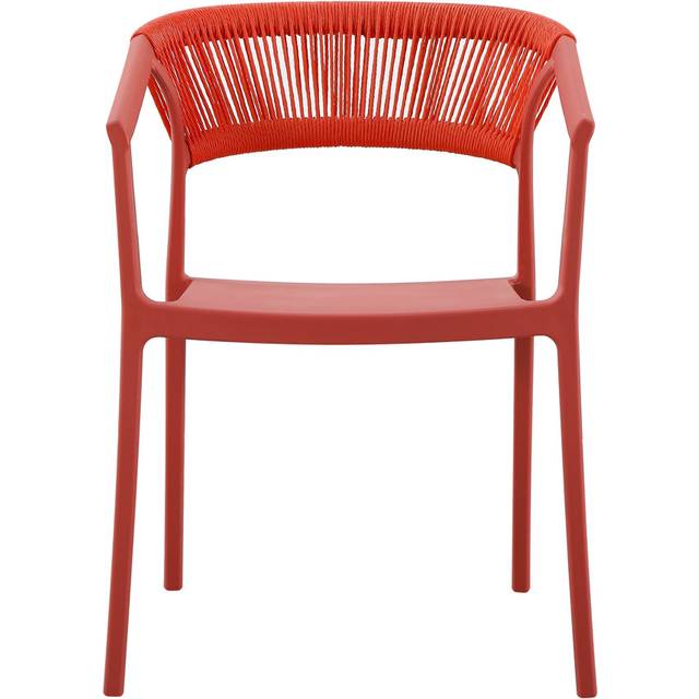 Ixia Outdoor Stacking Patio Dining Armchair - Red (76cm H X 56cm W X 52cm D)