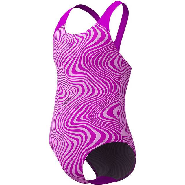 Speedo Girls Digital Allover Splashback - Pink, Purple, Size 5-6 Years - 5-6 YEARS