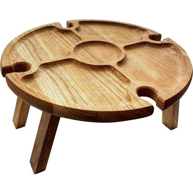 Folding Portable Picnic Table, Outdoor Fold Up Camping Camp Table Small Wood Wine Table,Small