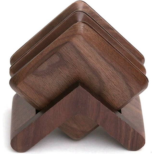 Black Walnut Wooden Coasters, Tea Cup Mat & Coffee Insulation Pad for Kitchen, Table Decor