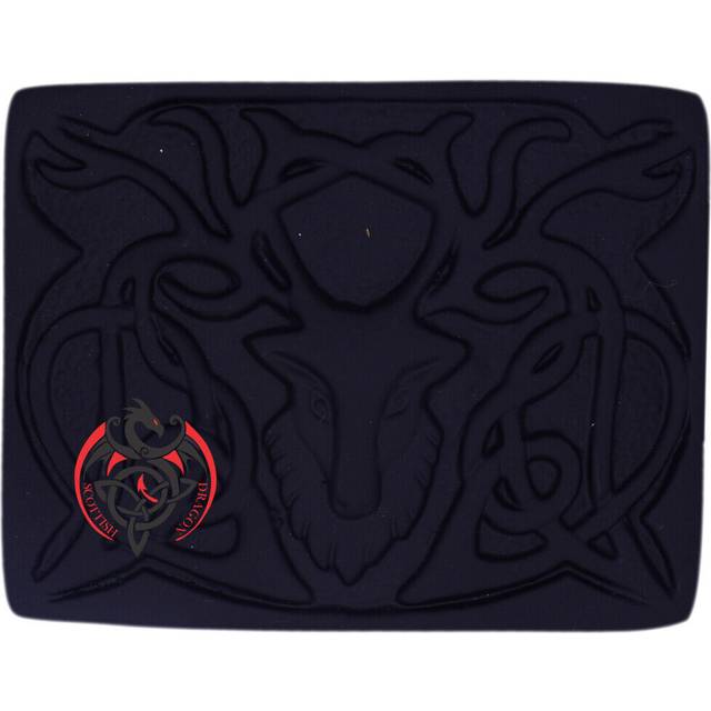 Traditional scottish kilt belt buckle stage head black finish celtic deer buckle
