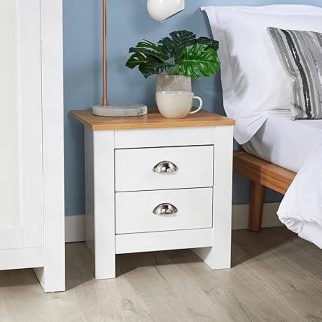 Otis Bedside Table - White (51cm H X 45cm W X 40cm D)