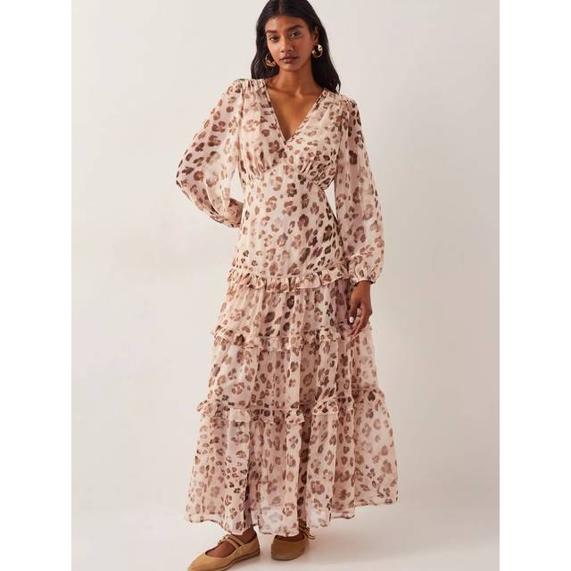 Leona Leopard Print Maxi Dress Brown - 22