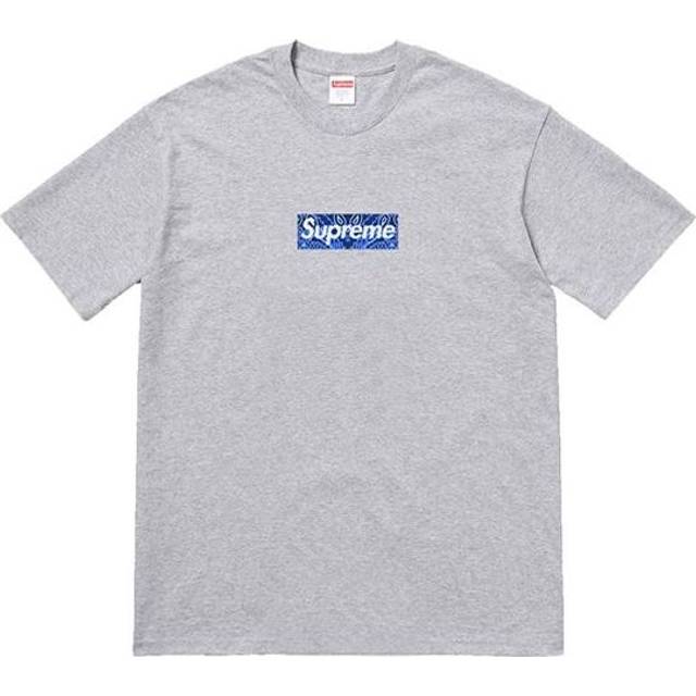 Supreme FW19 Week 17 Bandana Box Logo Tee cashew Short Sleeve Unisex Gray SUP-FW19-10902 - Grey - XL