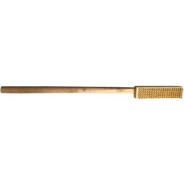 Long Handled Brass Brush - Brown Gold (5cm H X 70cm L X 5cm W)