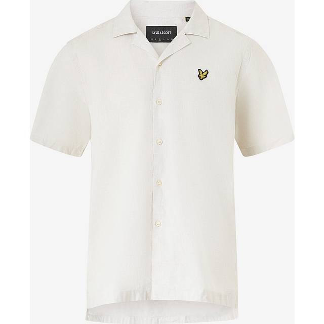 Lyle & Scott - Skjorta Linen Blend Oxford Revere Shirt - Natur