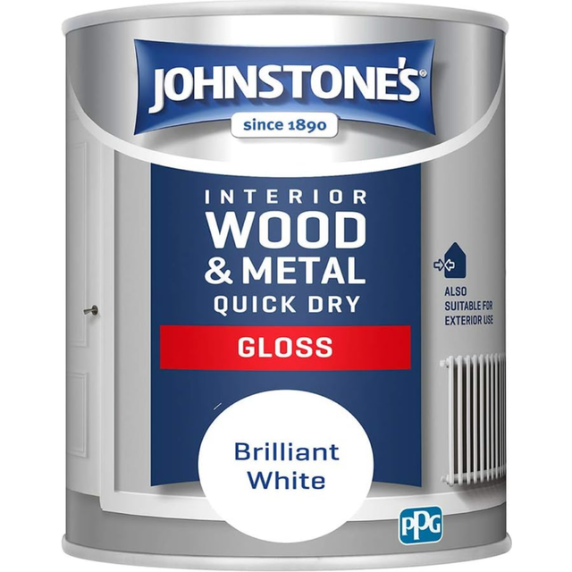 Quick dry gloss finish - brilliant white - water based - interior wood & metal