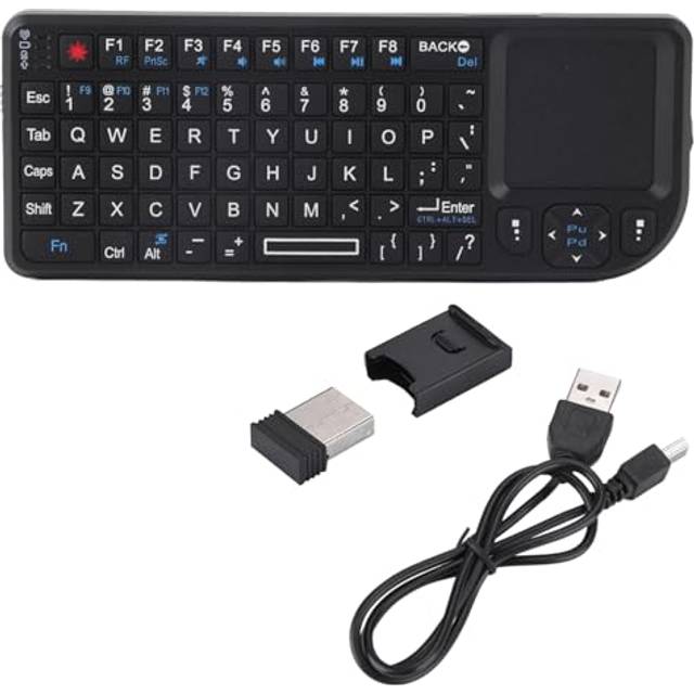 Tunt trådlöst tangentbord Ultra Mini Touchpad Uppladdningsbart bakgrundsbelyst tangentbord med infraröd indikator, tangentbordsfack, kraftfull 2,4 GHz trådlös anslutning, Standard