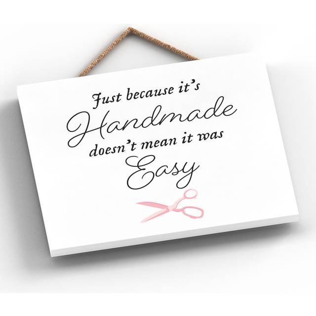 Sew Just Because Its Handmade Signs and Plaques (15cm H X 18.5cm W X 0.9cm D)