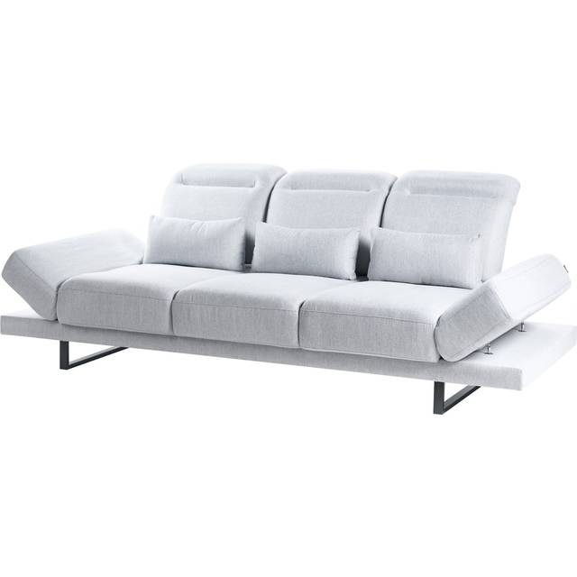 Beliani Fabric 3 Seater Sofa Light Grey Ikast, Grey